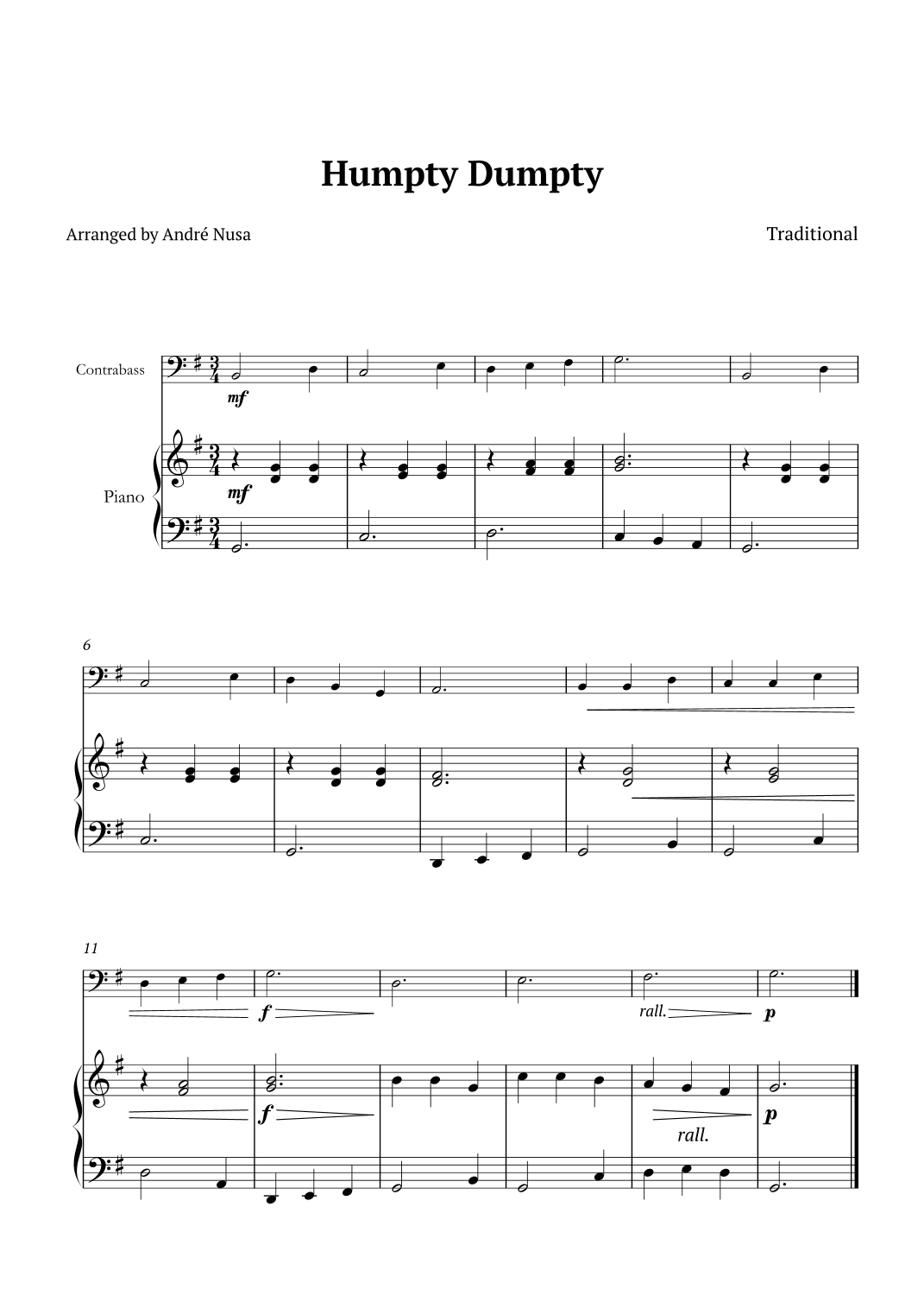 Humpty Dumpty (arr. André Nusa)