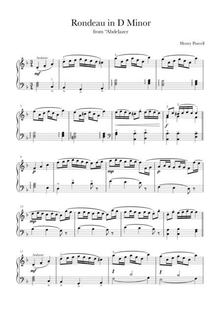 Rondo in D minor by Purcell with a jazzed version (arr. Thomas Ling of Sibu)