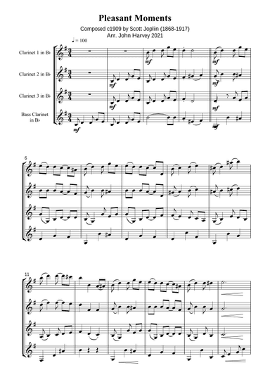 Pleasant Moments - Ragtime Waltz (arr. John Harvey)