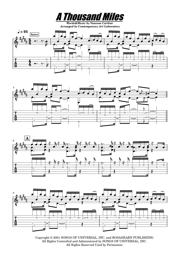 A Thousand Miles (arr. Contemporary Art Laboratory)