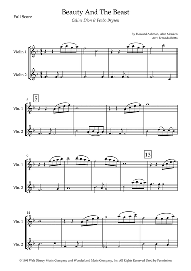 Beauty And The Beast (arr. Fernando Britto)