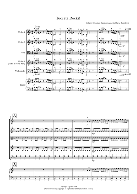 Toccata by Bach Rocks! for String Quartet (arr. David Burndrett)