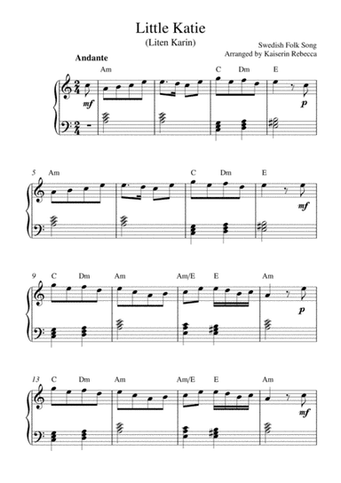 Little Katie  (Liten Karin) (arr. Kaiserin Rebecca)