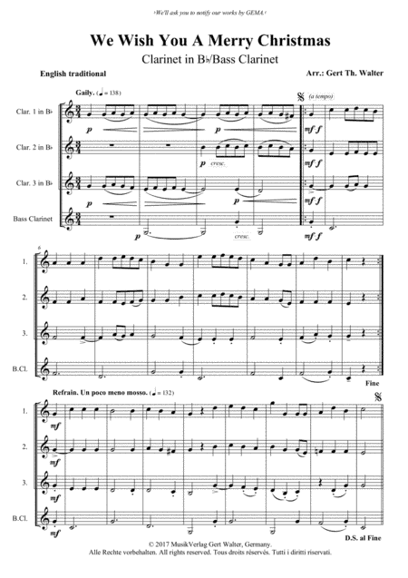 We Wish You A Merry Christmas (arr. Gert Th. Walter)