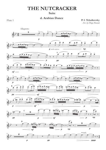 "Arabian Dance" from Nutcracker Suite for Flute Quartet (arr. Diego Marani)