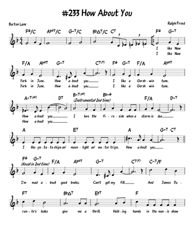 How About You? (arr. John Fries)