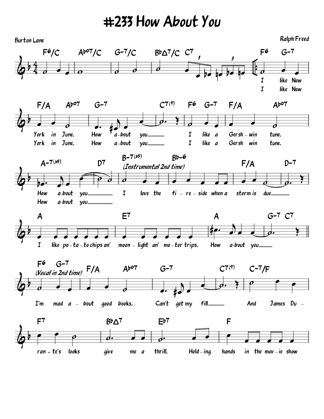 How About You? (arr. John Fries)