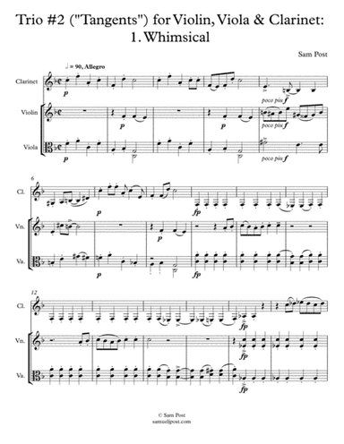 "Tangents" - Trio #2 for violin, viola & clarinet, op. 55