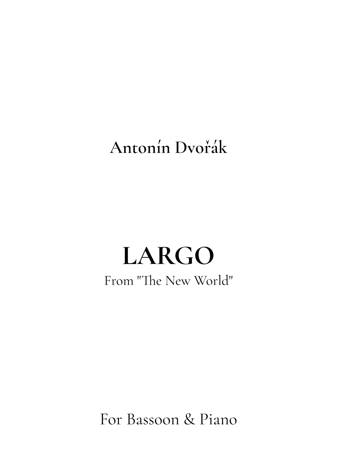 Largo, From Symphony No. 9 "The New World" (arr. Jireh J.)