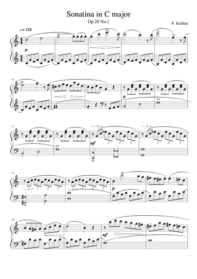 Sonatina In C Major, Op. 20, No. 1 (arr. Gianluca Giovannetti)