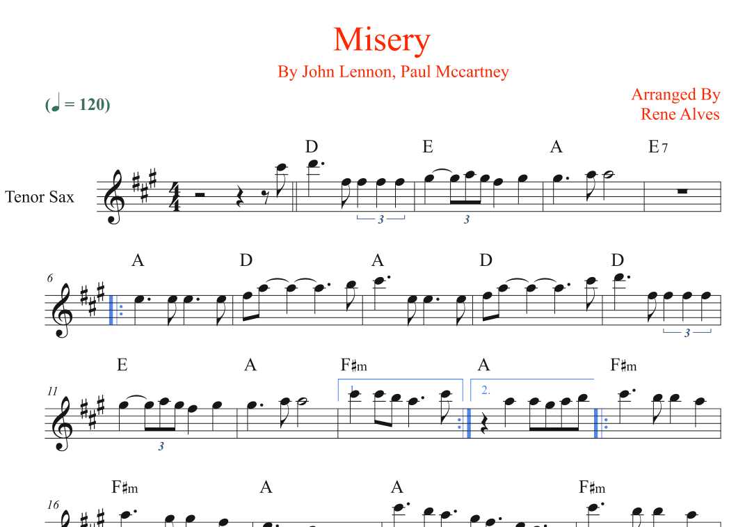 Misery (arr. Rene Alves)