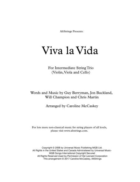 Viva La Vida (arr. Caroline McCaskey)