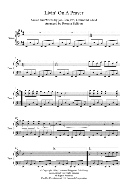 Livin' On A Prayer (arr. Roxana Belibou)