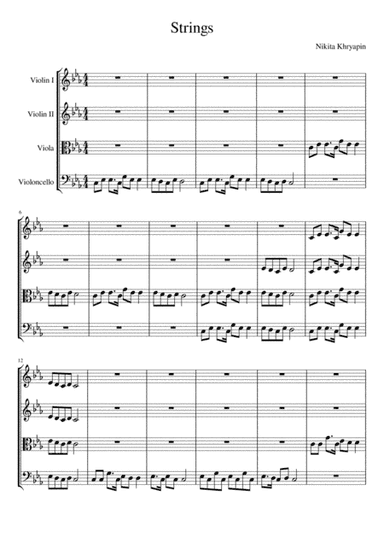A 32 Measure Melody in String by Nikita Khryapin for String Quartet