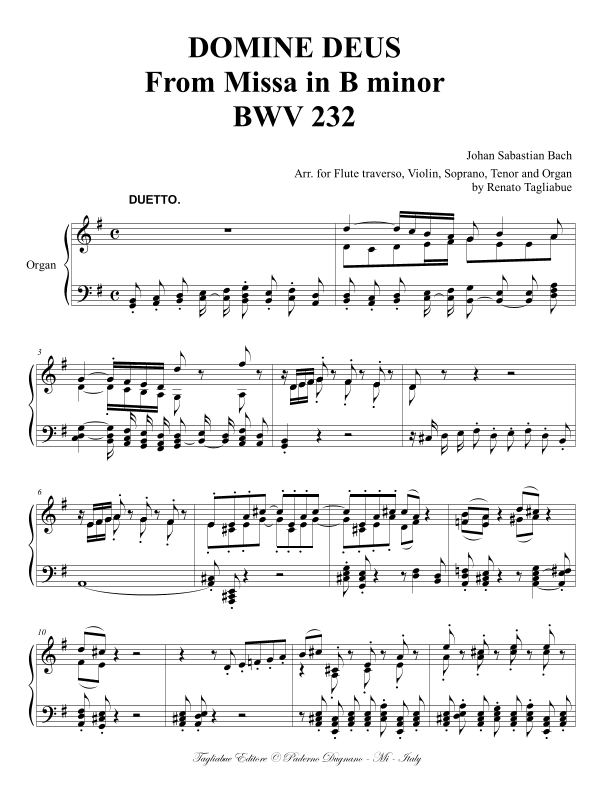 DOMINE DEUS (8) - From Missa in B minor BWV 232 (arr. Renato Tagliabue)