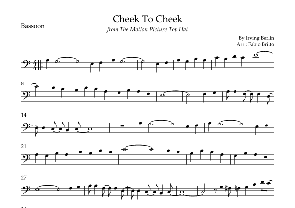 Cheek To Cheek (arr. Fabio Britto)