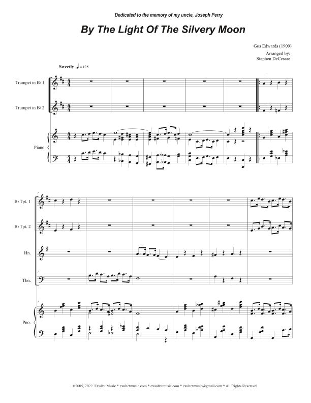 By The Light Of The Silvery Moon (Brass Quartet and Piano) (arr. Stephen DeCesare)