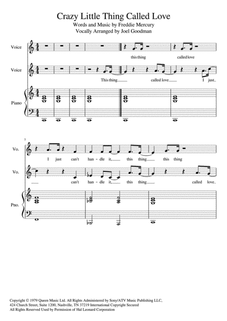 Crazy Little Thing Called Love (arr. Joel Goodman)