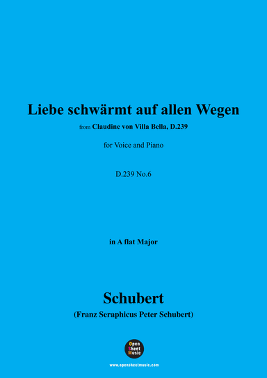 Schubert-Liebe schwärmt auf allen Wegen,in A flat Major (arr. OSM Press)