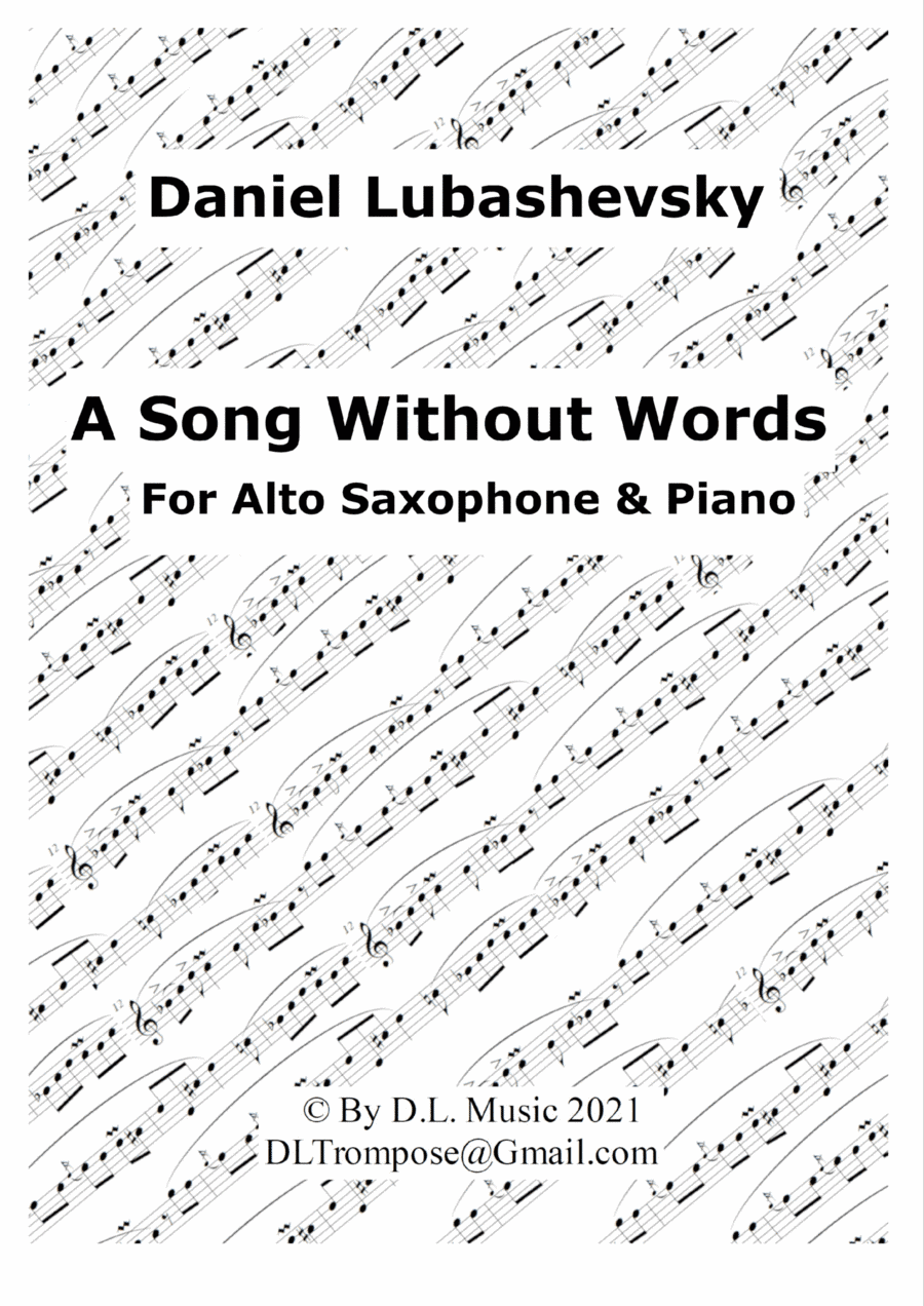 A Song Without Words for Alto Saxophone and Piano