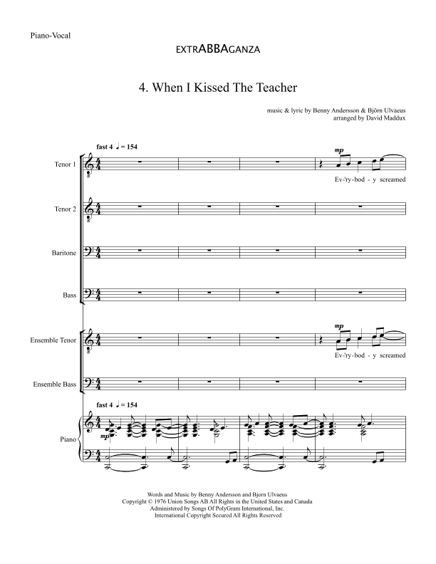 When I Kissed The Teacher (arr. David Maddux)