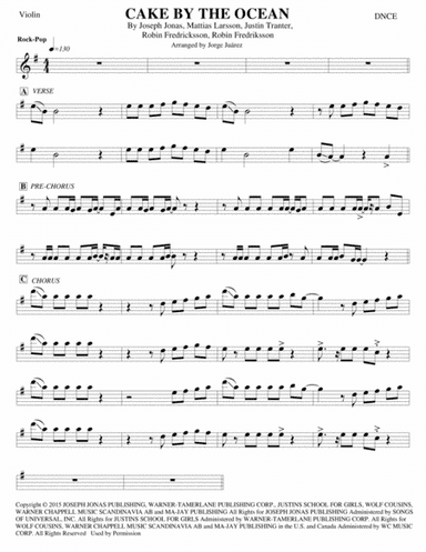 Cake By The Ocean (arr. Jorge Juárez)