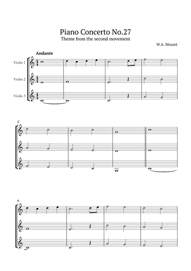 Piano Concerto No.27 (arr. André Nusa)
