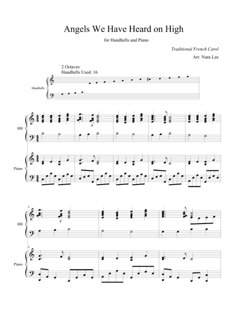 Angels We Have Heard on High for Handbells(2octave) (arr. Nara Lee)