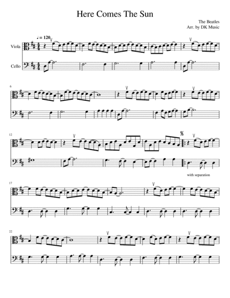 Here Comes The Sun (arr. DK Music)