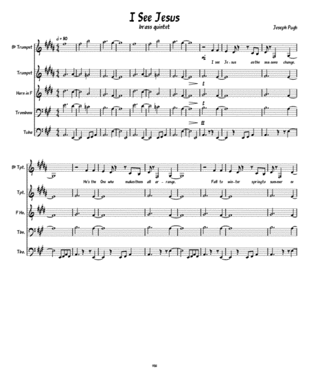 I See Jesus (Brass Quintet)