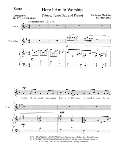 Here I Am To Worship (arr. Gary Lanier)
