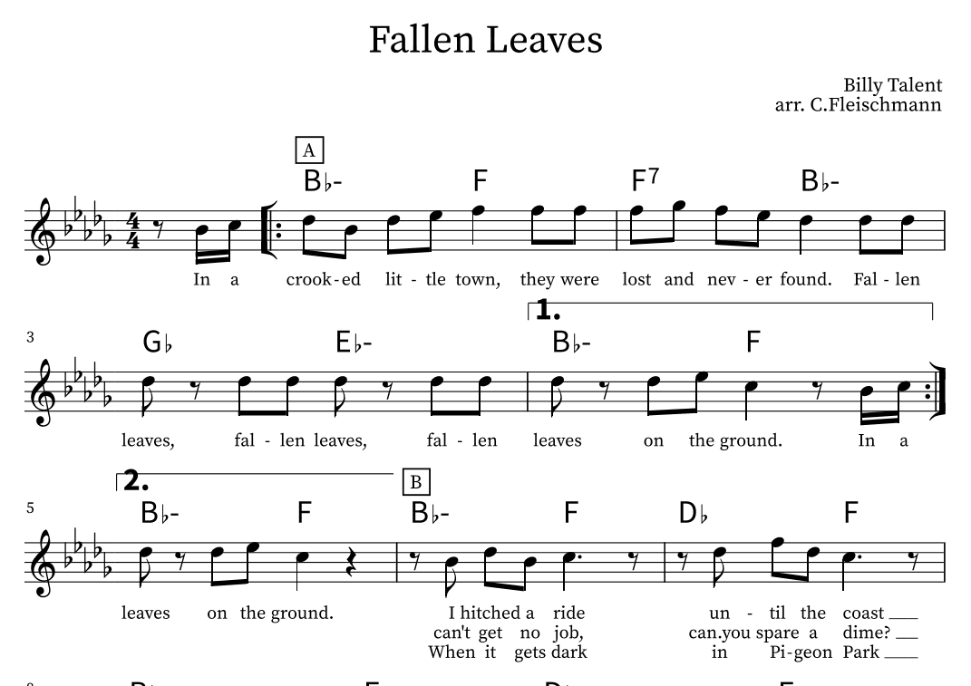 Fallen Leaves (arr. Christoph Fleischmann)