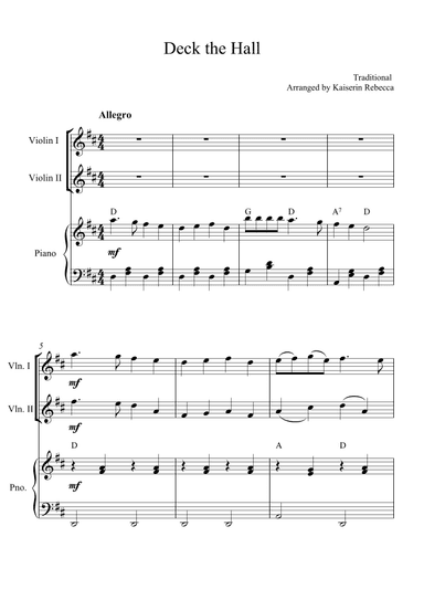 Deck the Hall (arr. Kaiserin Rebecca)