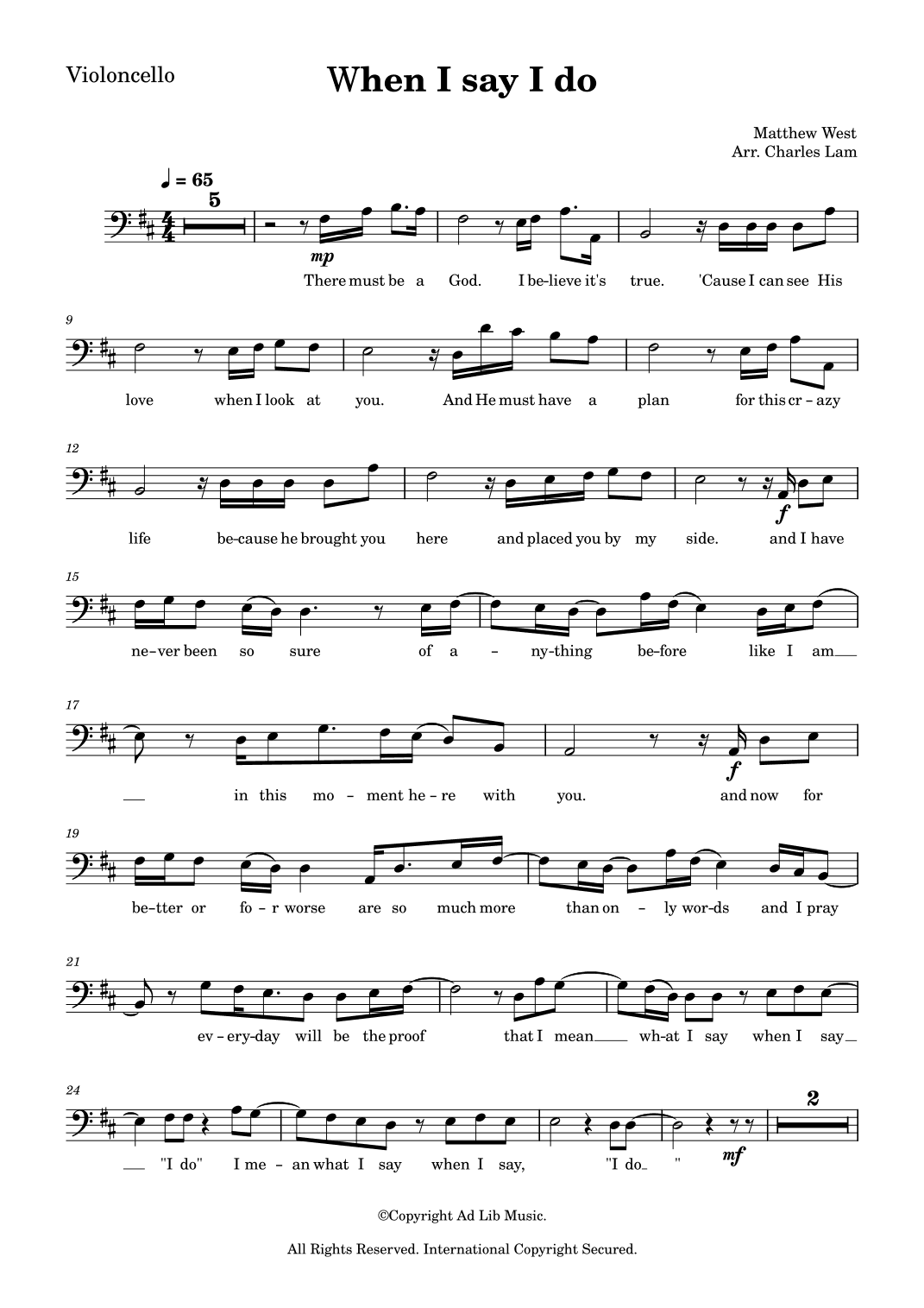 When I Say I Do (arr. Charles Lam)