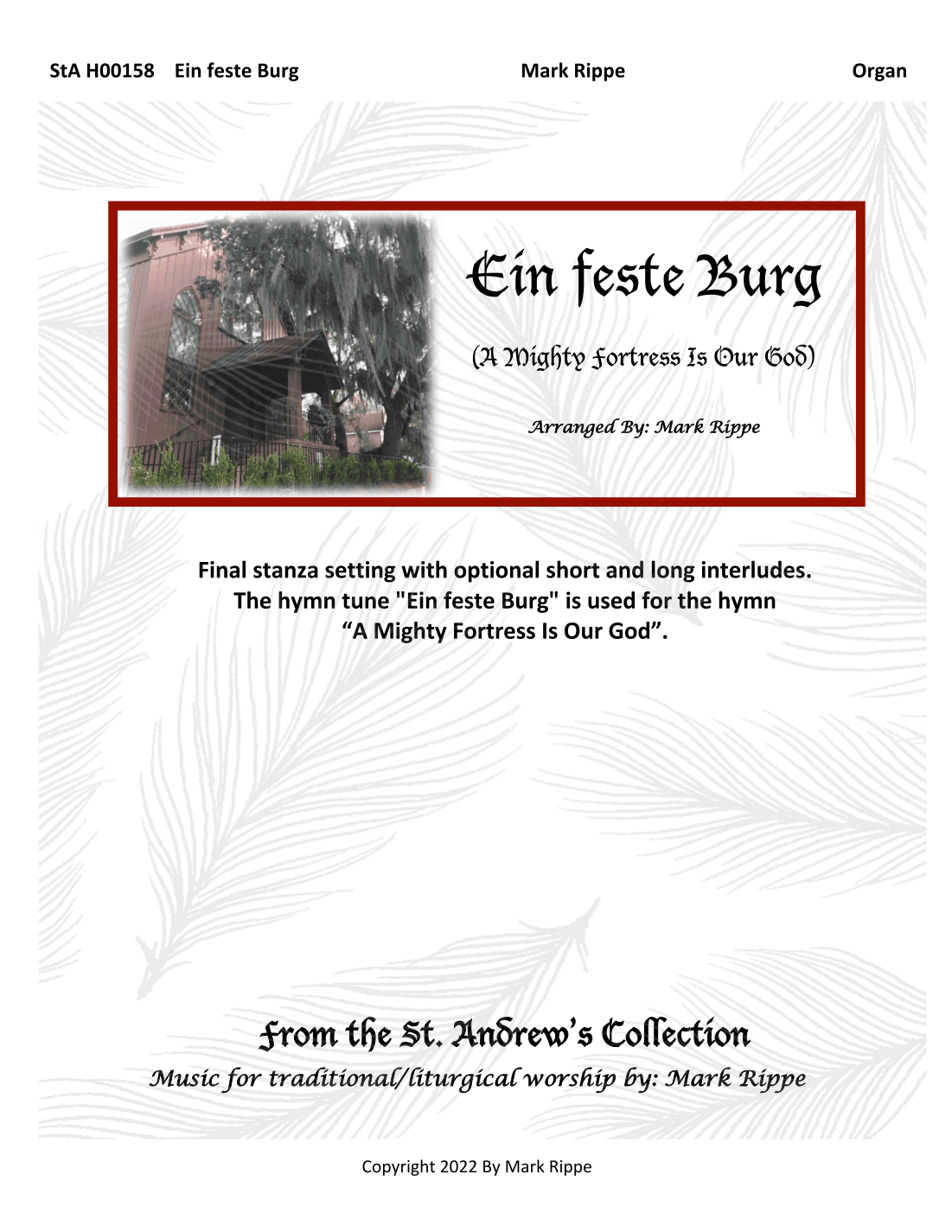 Ein feste Burg (A Mighty Fortress Is Our God)   StA H00158 (arr. Mark Rippe)