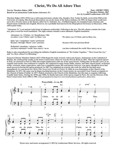 Christ, We Do All Adore Thee (arr. Lyndell Leatherman)