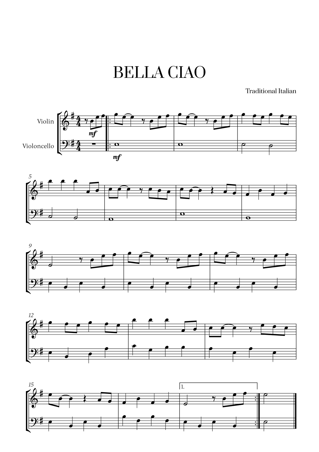 Bella Ciao undefined (arr. Cadenza Editions)