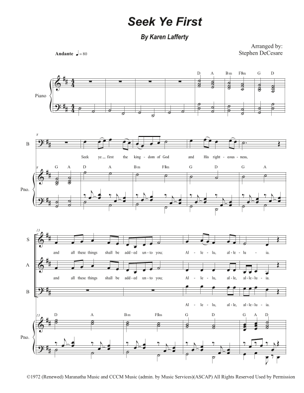 Seek Ye First (arr. Stephen DeCesare)