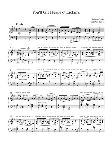 You'll Git Heaps O'Licken's (arr. Paul Taylor)