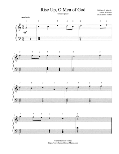 Rise Up, O Men of God - for easy piano (arr. Samuel Stokes)