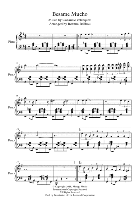 Bésame Mucho (arr. Roxana Belibou)