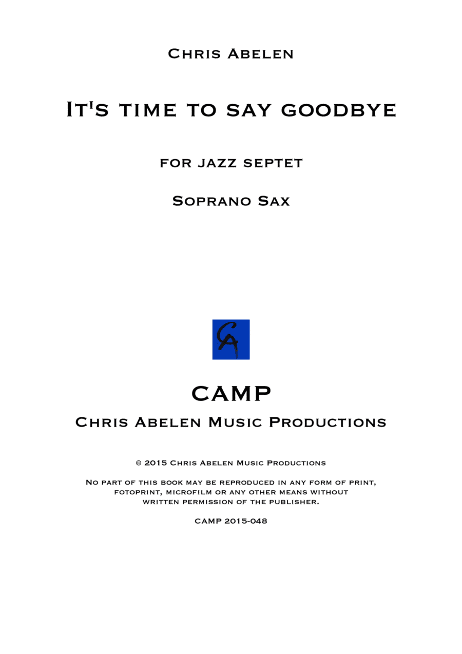 It's time to say goodbye - soprano saxophone