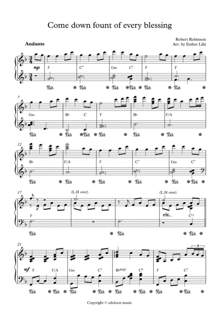 Come down fount of every blessing (arr. Esther Lihj)