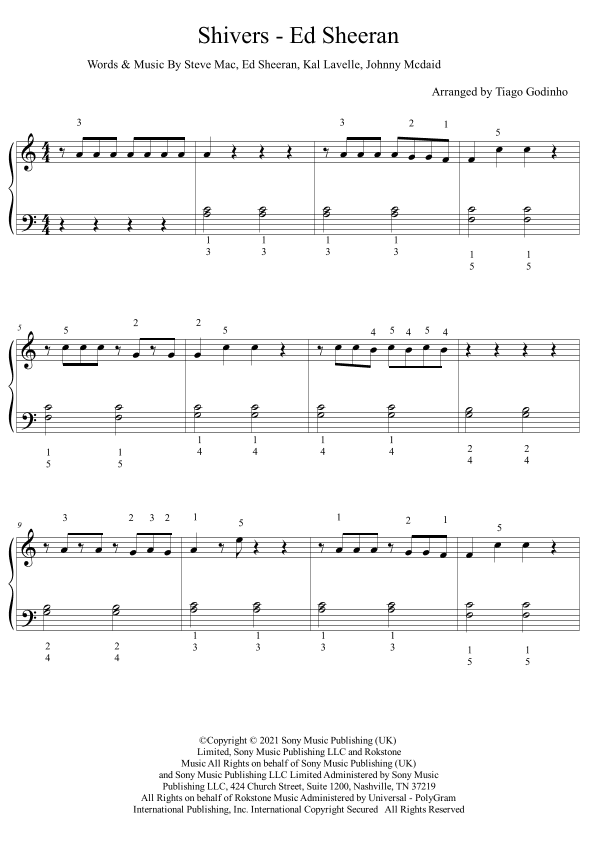 Shivers (arr. Tiago Godinho)