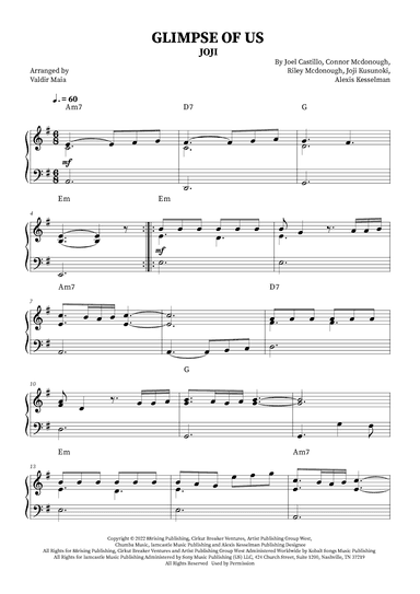 Glimpse Of Us (arr. Valdir Maia)