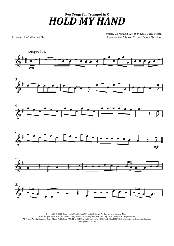 Hold My Hand (arr. Guillaume Martin)