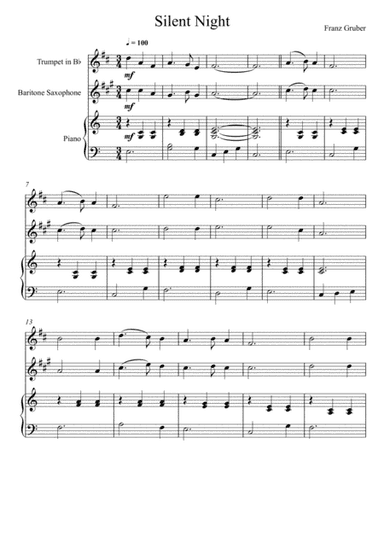 Franz Gruber - Silent Night (Trumpet and Baritone Saxophone Duet) (arr. André Laitano)