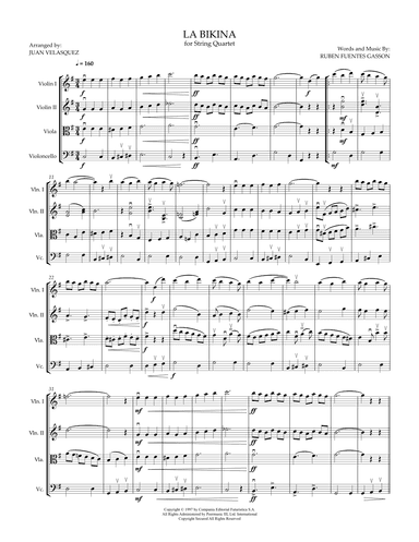 La Bikina (arr. Juan Velasquez)