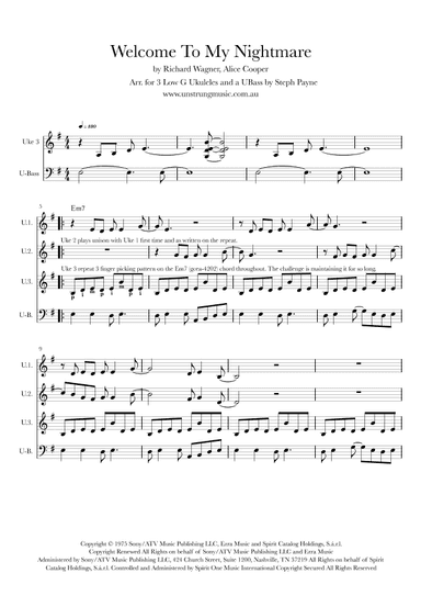 Welcome To My Nightmare (arr. Steph Payne)