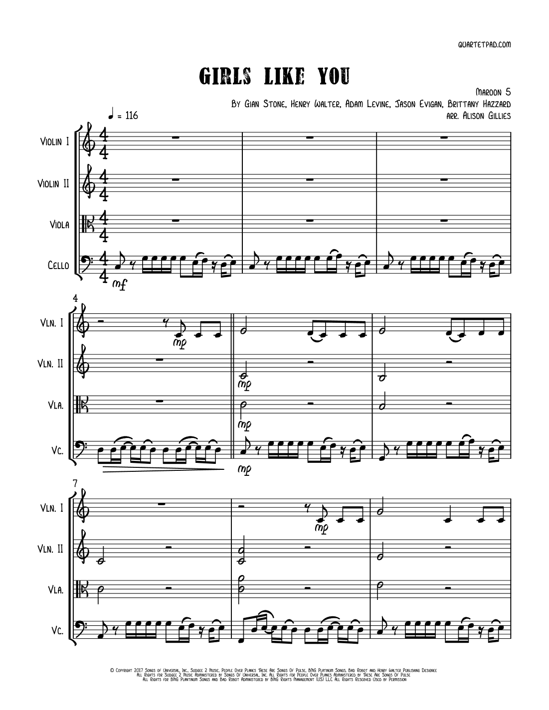 Girls Like You (arr. Alison Gillies)